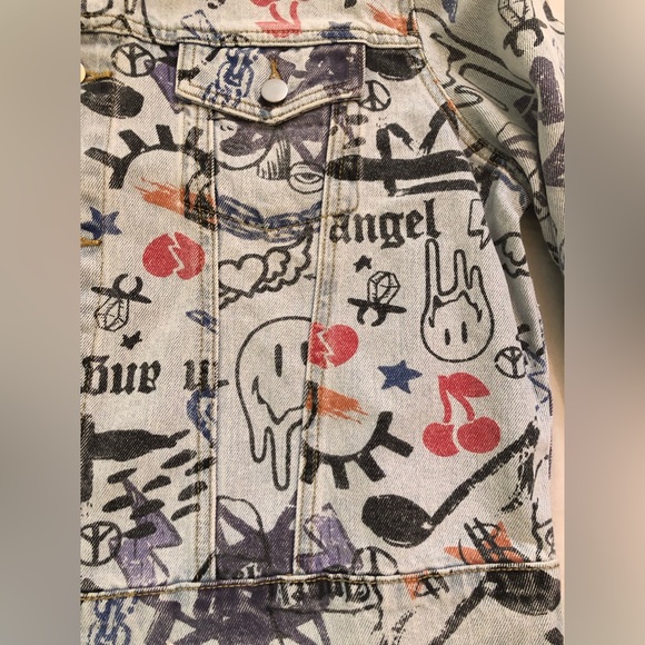 GRAFFITI GRAPHIC DENIM JACKET SIZE: 1X - Picture 6 of 7